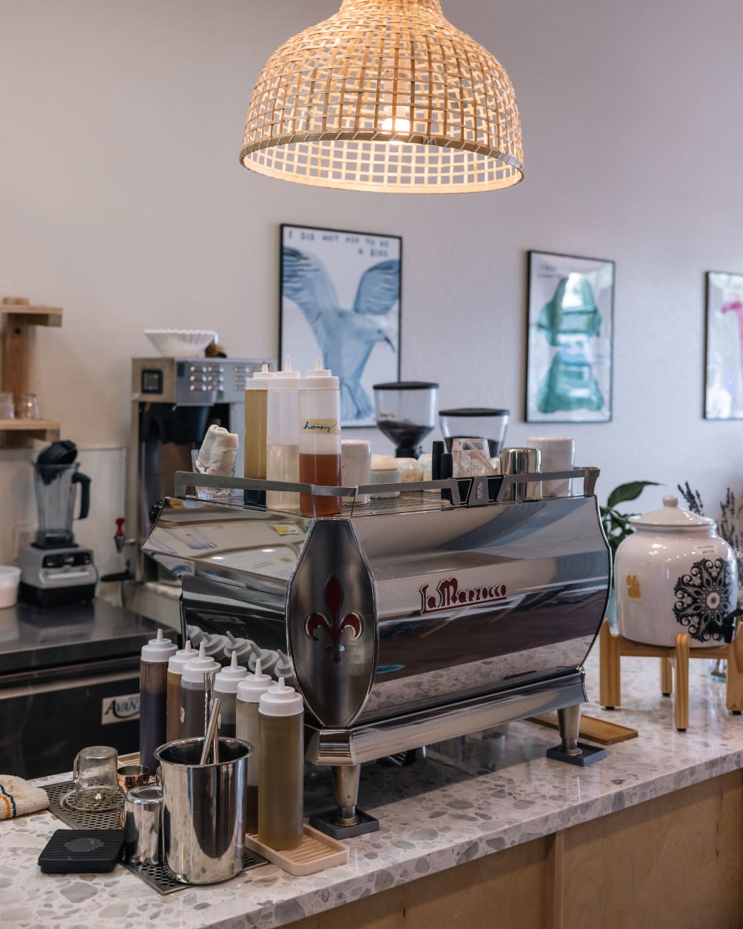 La Marzocco machine on display at Be Bright in LA