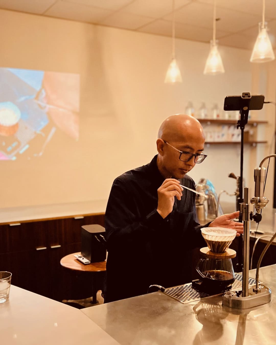 Former biochemist Jack Benchakul in his coffee shop Endorffeine