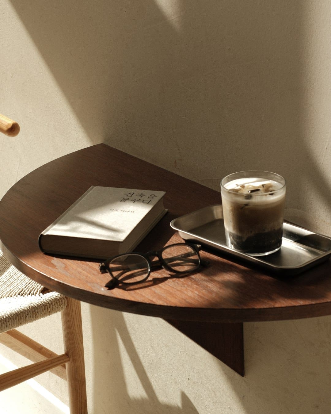 Iced coffee on a table at Haku in Amsterdam