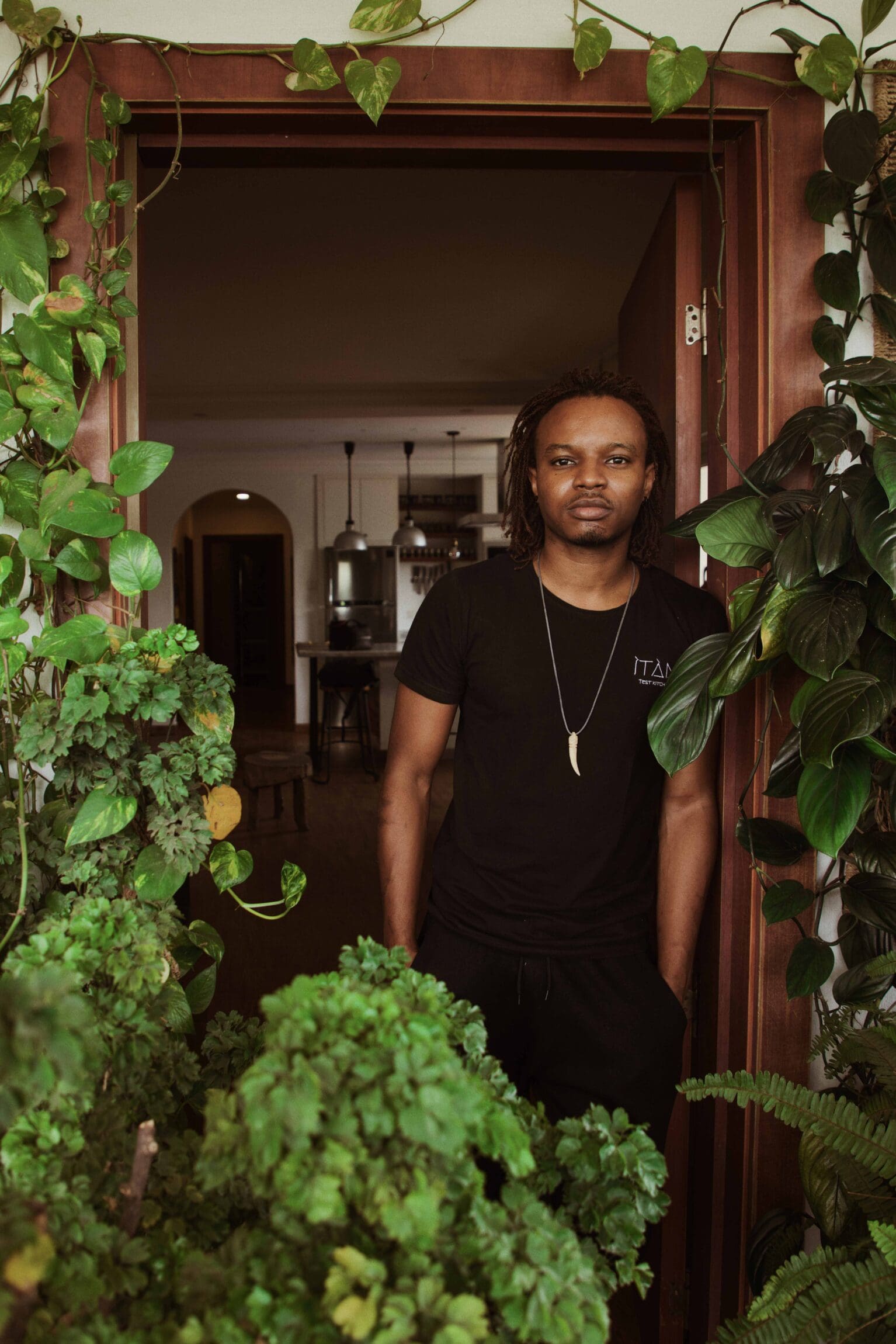 Chef Michael Adé Elégbèdé at his restaurant Ìtàn Test Kitchen, shot for ROADBOOK by Adedamola Odetara