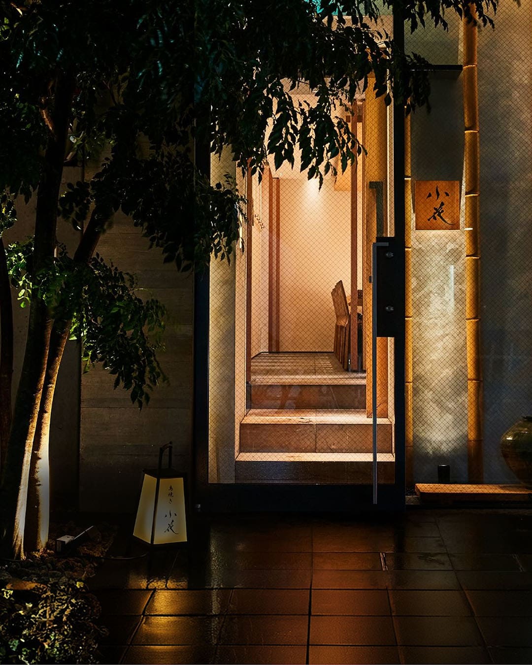 The open doorway at Torishiki with trees obscuring the entrance