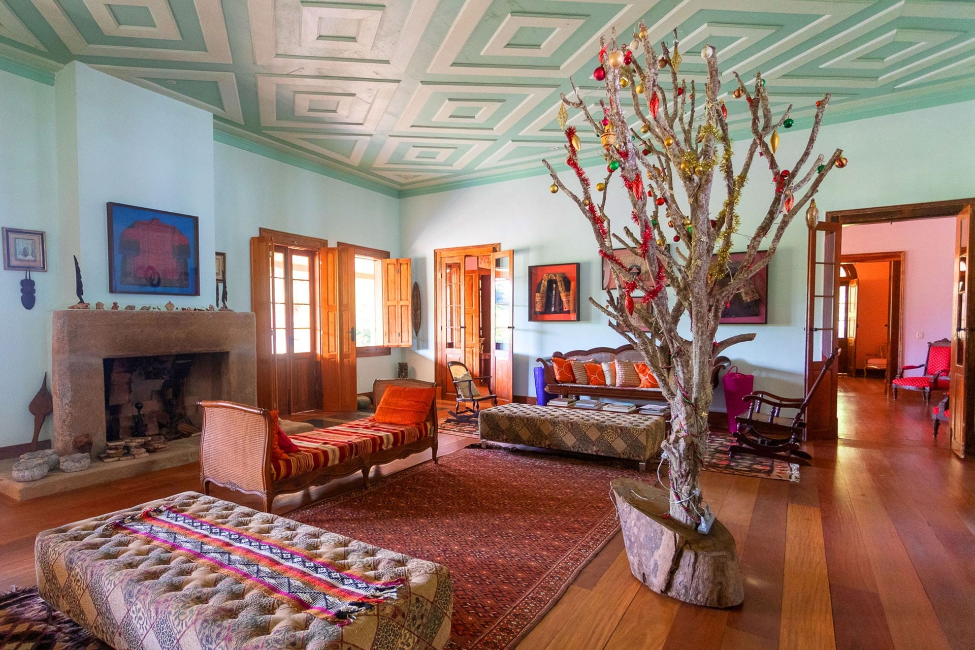 Bright interiors at Fazenda Allianca, in Brazil