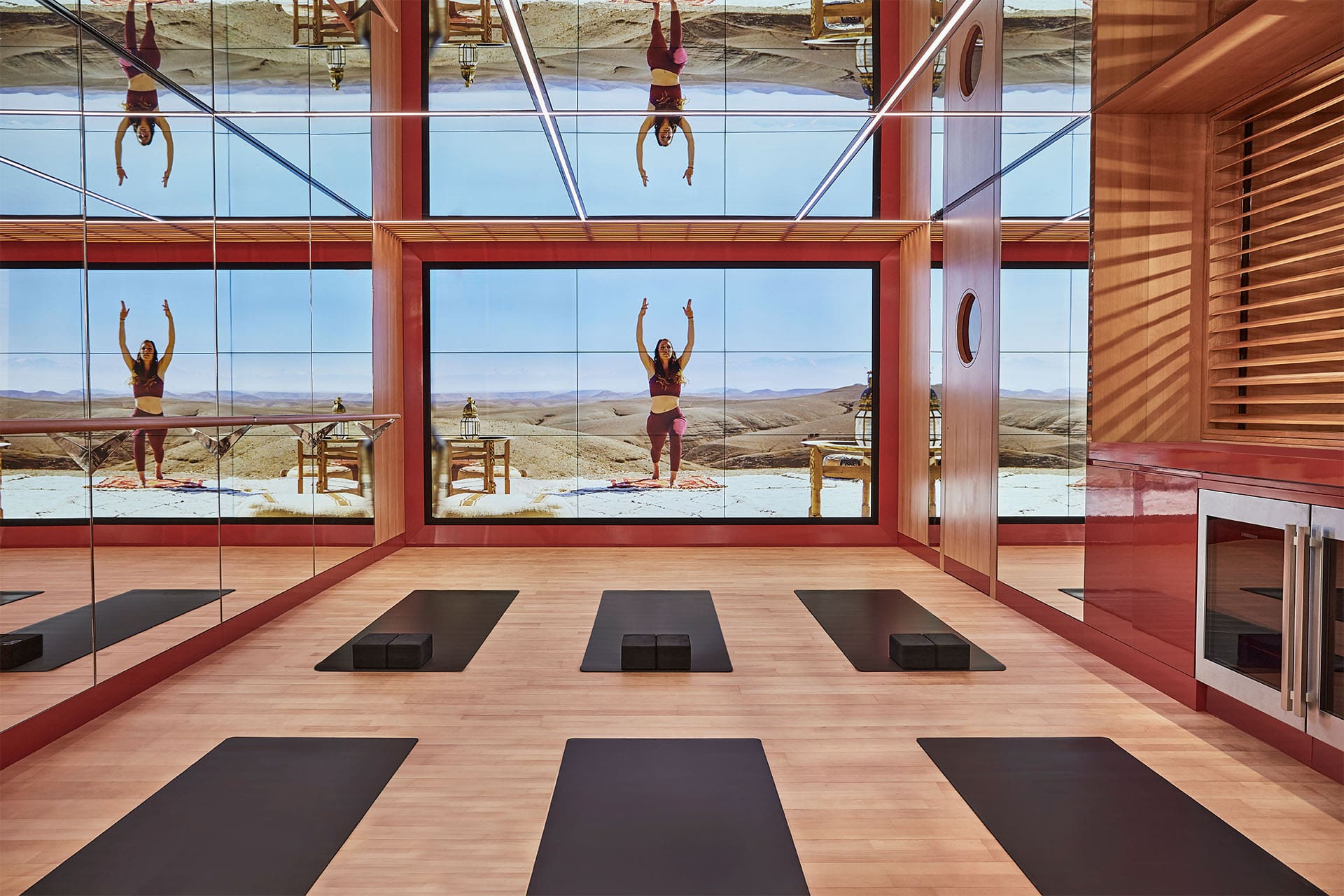 Virtual classes in the yoga studio transport you to scenic corners of the globe. Surenne Yoga Studio, part of it's luxury hotel fitness facilities