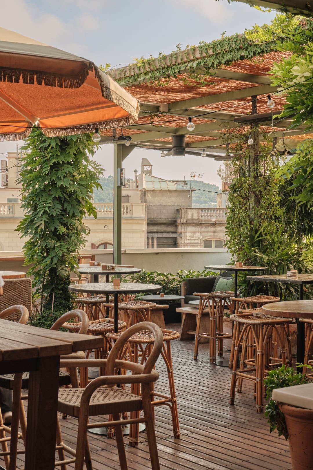 The leafy rooftop at Pulitzer Barcelona