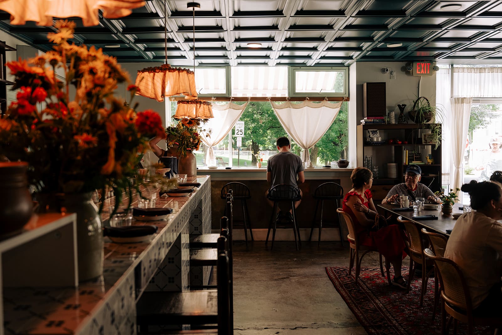 A man by a window, taken from inside at Frank & Laurie’s, Providence, Rhode Island