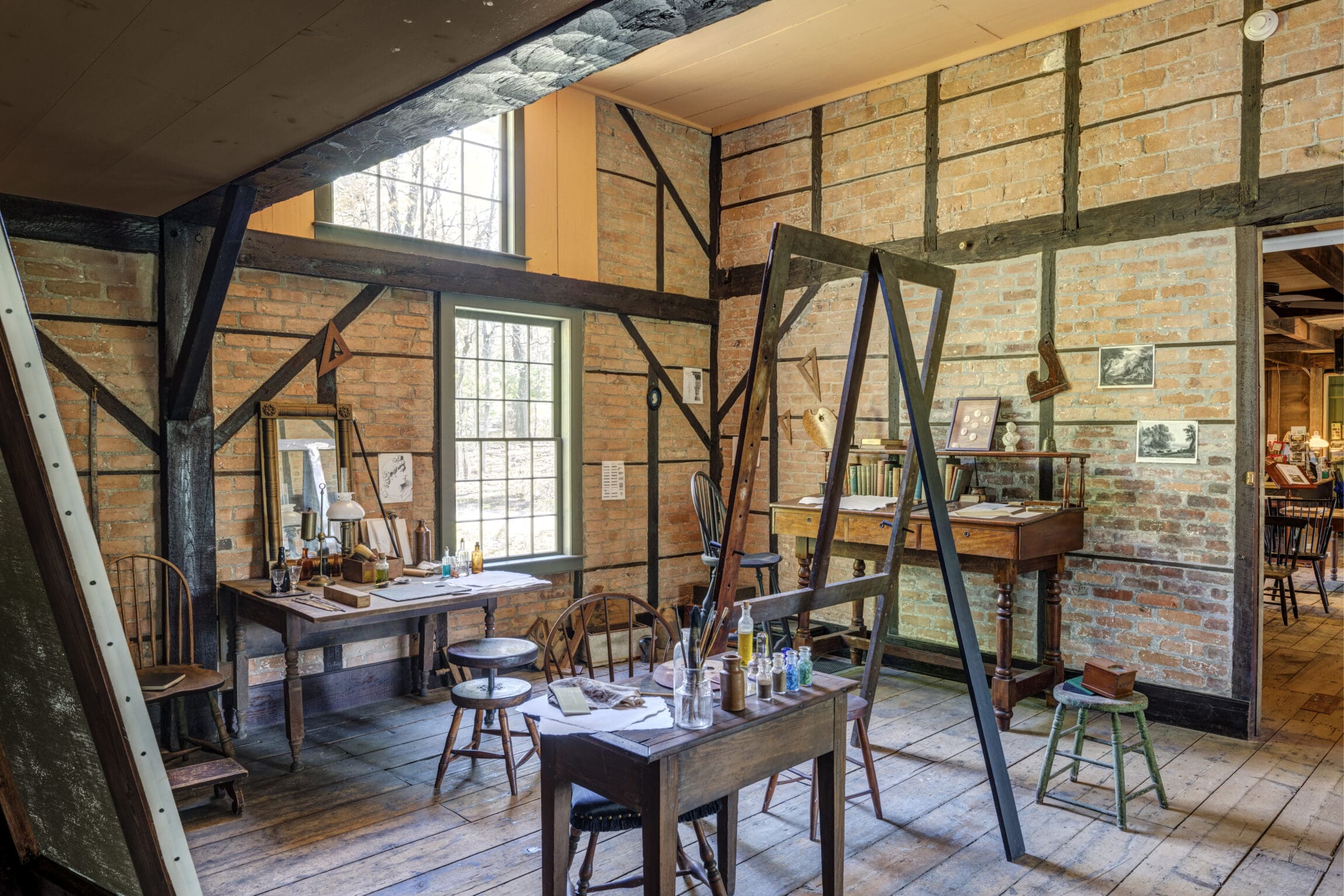 An artists studio at The Thomas Cole National Historic Site