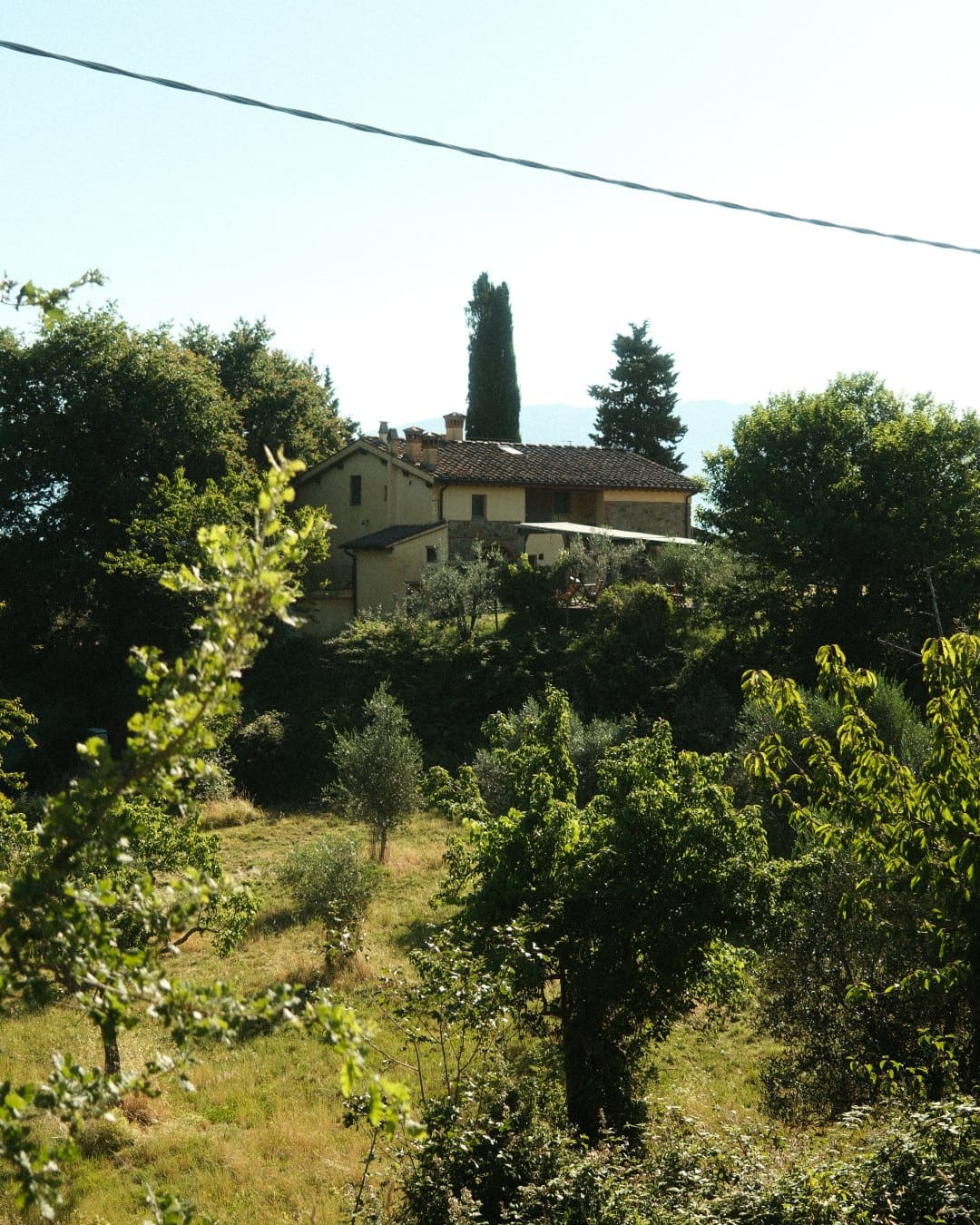 The exterior of Poderaccio Organic Farmhouse, Peccioli, Italy