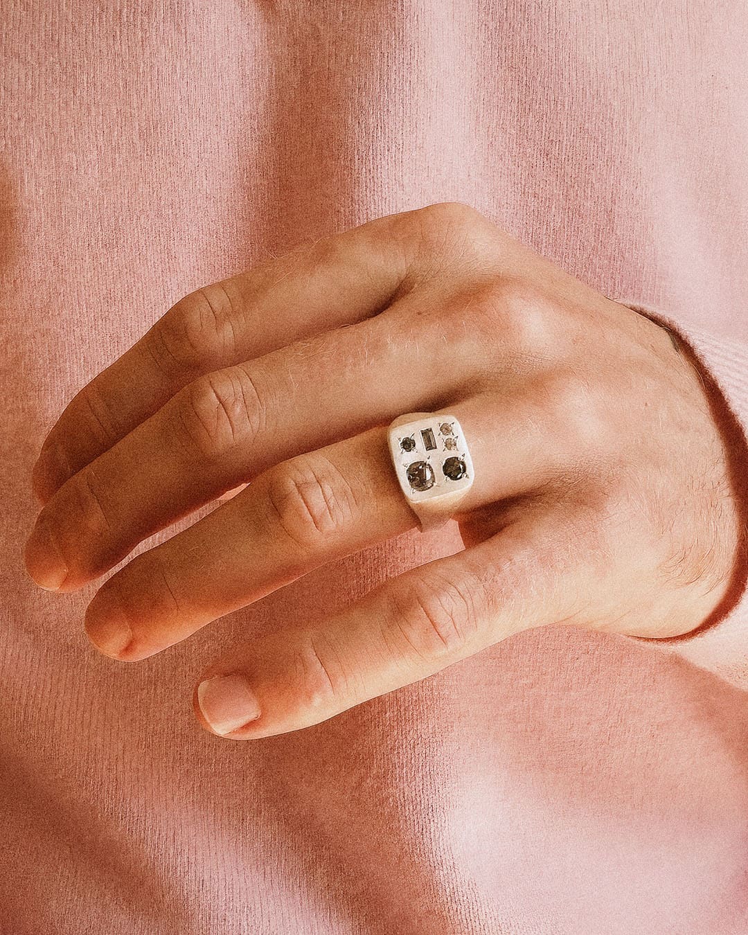 A bespoke ring by jewellery designer Seb Brown