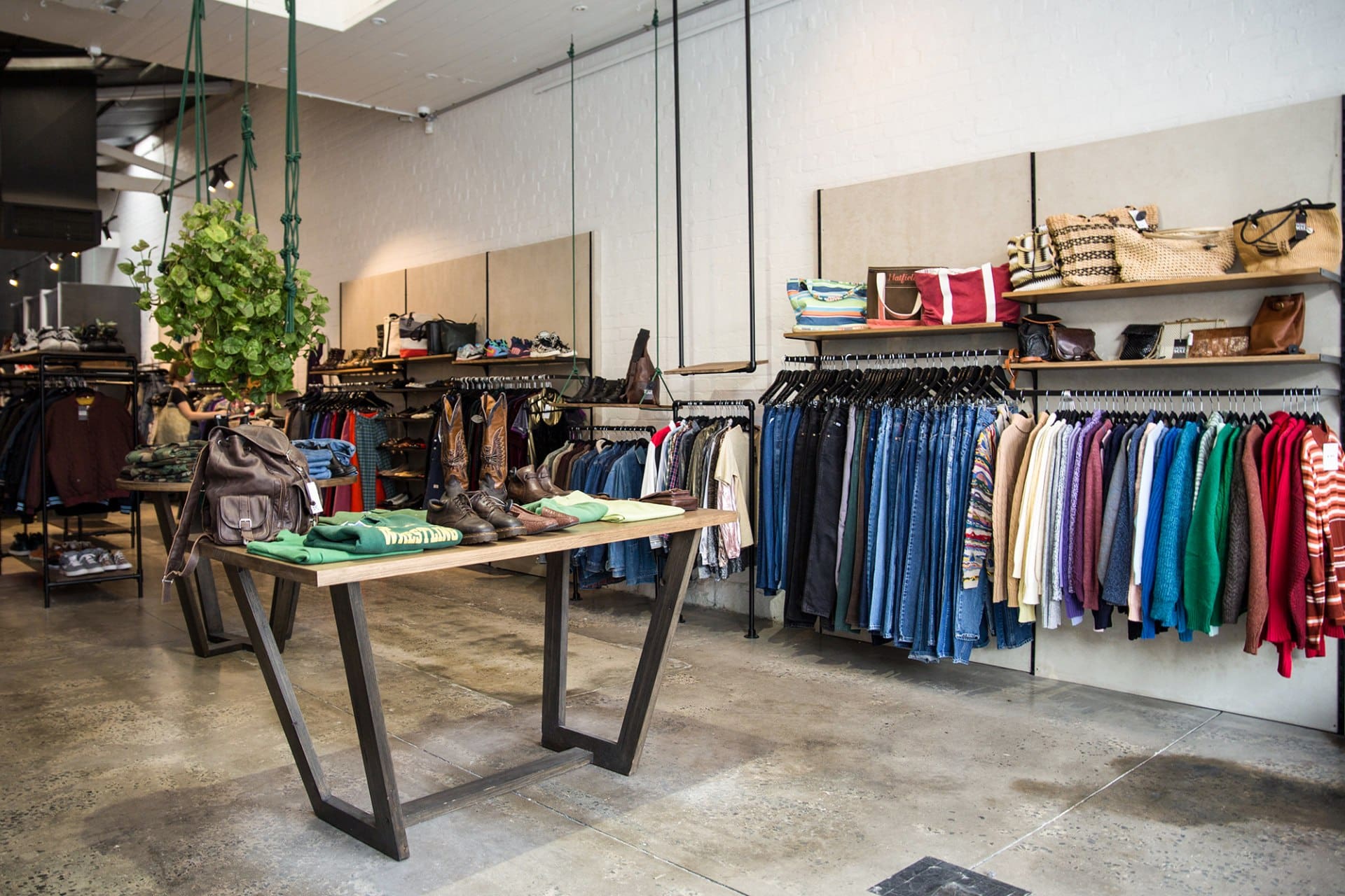 Clothing lines the racks at Vintage Sole is in Melbourne's Nicholas Building
